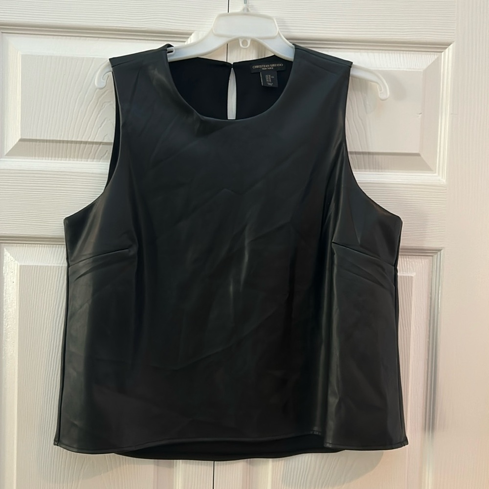 Christian siriano leather tank
